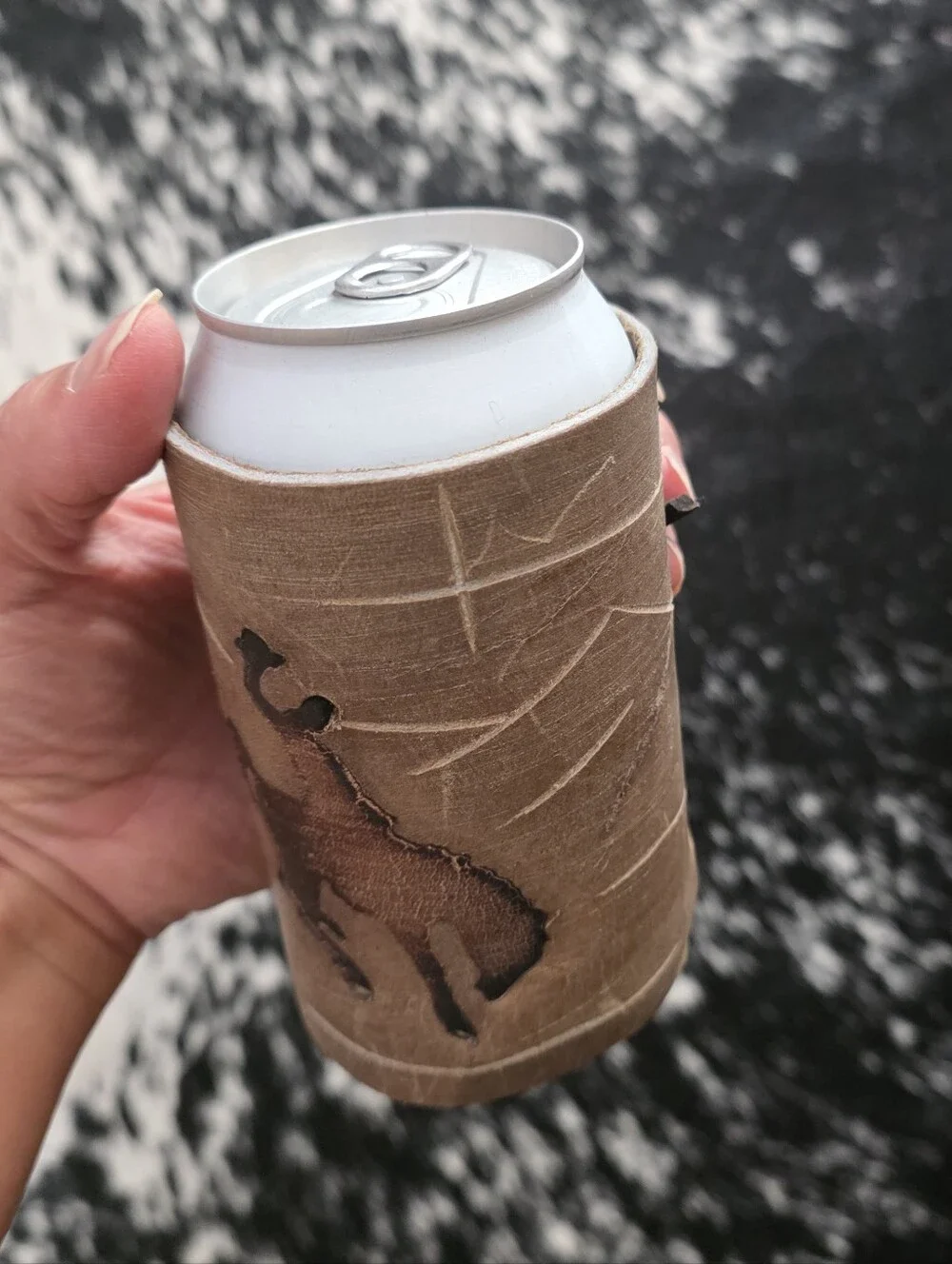 Cowhide Leather Koozie